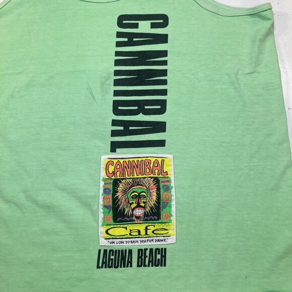 VINTAGE CRAZY SHIRTS HAWAII LAGUNA BEACH CANNIBAL CAFE TANK TOP T SHIRT Mens XL - Picture 2 of 5